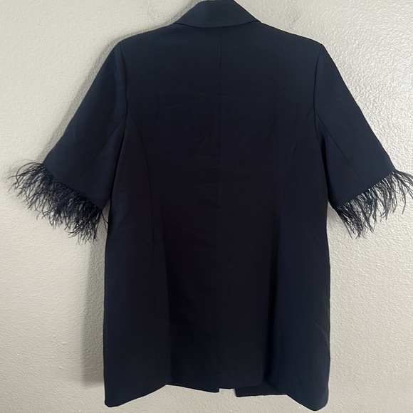 AEL Amy Enjoy Life Black One Button Blazer Feather Sleeve Mini Dress Size Small - Picture 11 of 14